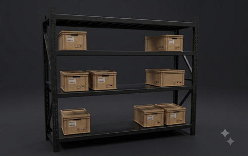 Storage Rack, with 200kg, weight capacity Black.